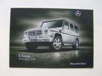 Mercedes Benz Preisliste G-Klasse BR463 Juli 2009 NEU