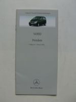 Mercedes Benz Preisliste Vaneo BR414 Januar 2002