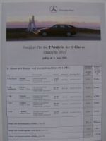 Mercedes Benz Preisliste C-Klasse T Modelle W202 Juni 1996