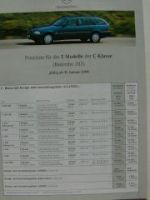 Mercedes Benz Preisliste C-Klasse T-Modelle W202 Januar 2002