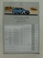 Mercedes Benz Preisliste C-Klasse T-Modell W203 Januar 2001