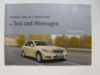 Mercedes Benz Preisliste Taxi & Mietwagen Februar 2009 BR212