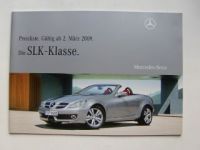 Mercedes Benz Preisliste SLK-Klasse R171 März 2009