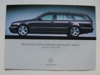 Mercedes Benz Preisliste E-Klasse T-Modelle Januar 2002 BR211