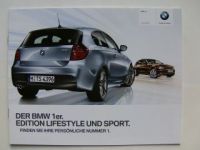 BMW 1er Edition Lifestyle und Sport E81 E87 Prospekt September 2