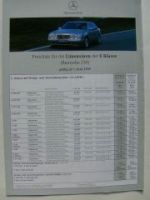Mercedes Benz Preisliste E-Klasse Limousinen BR210 Juni 1999