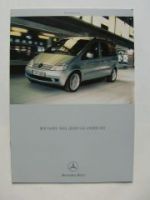 Mercedes Benz Vaneo Prospekt Februar 2003 NEU