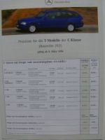 Mercedes Benz Preisliste C-Klasse T-Modelle W202 März 1996