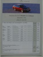 Mercedes Benz Preisliste E-Klasse T-Modelle W210 Juni 1997