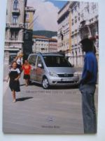 Mercedes Benz Vaneo Prospekt August 2001