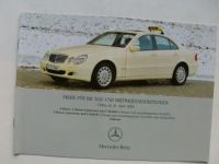 Mercedes Benz Preisliste Taxi- & Mietwagen April 2002 NEU