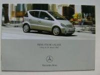 Mercedes Benz Preisliste A-Klasse BR168 Januar 2002