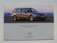 Mercedes Benz Preisliste E-Klasse T-Modelle BR211 Oktober 2004
