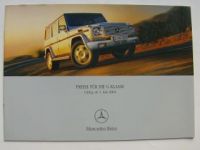 Mercedes Benz Preisliste G-Klasse BR463 Juli 2002 NEU