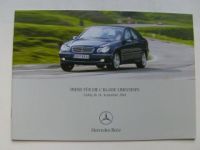 Mercedes Benz Preisliste C-Klasse Limousinen W203 September 2002