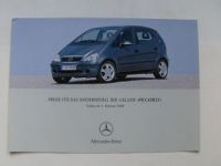 Mercedes Benz Preisliste A-Klasse BR168 Picadilly Februar 2004