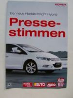 Honda Insight Hybrid Presse-Stimmen Juni 2009 NEU