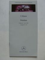 Mercedes Benz Preisliste G-Klasse BR461 BR463 Juni 1999
