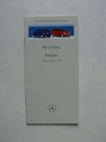 Mercedes Benz Preisliste A-Klasse BR168 Februar 1999