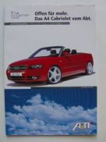 Abt Sportsline A4 Cabriolet 1HO Prospekt +Preise Februar 2003