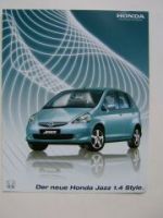 Honda Jazz 1.4 Style Prospektblatt September 2007