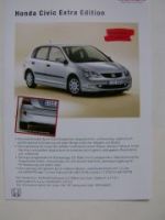 Honda Civic Extra Edition Prospekt April 2005 NEU