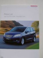 Honda Jazz and FR-V Price List Englisch November 2004