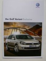 VW Golf5 Variant Exclusive Prospekt September 2009
