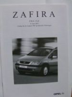 Opel Preisliste Zafira A Juni 2001 NEU