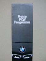 BMW Preisliste PKW Program 29.8.1979 E12 E21 E23 E24