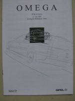Opel Preisliste Omega B Juli 1999