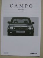 Opel Preisliste Campo Juli 1999