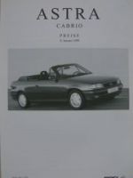 Opel Preisliste Astra Cabrio Januar 1999