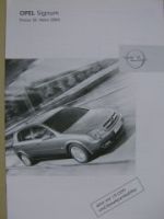 Opel Preisliste Signum März 2004