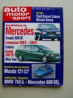 ams 8/1991 BMW 750iL E32 gegen W140 Mercedes 600SEL