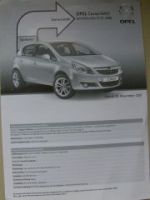 Opel Preisliste Corsa D NAVI November 2007