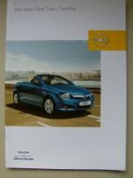 Opel Tigra TwinTop Prospekt August 2004 NEU