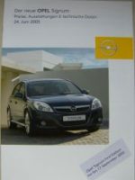 Opel Preisliste Signum Juni 2005