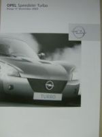 Opel Preisliste Speedster Turbo November 2003