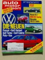 ams 17/1992 Mazda RX-7, BMW M5 Touring E34, 300CE-24 W124