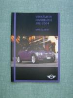 BMW Mini Handbuch für Verkäufer Cabrio R52 One Cooper +S 2004