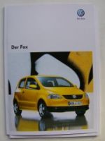 VW Fox 5Z1 Prospekt +Preisliste Dezember 2009 NEU