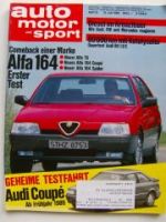 ams 15/1988 Audi 80 1.9E Dauertest,Cadillac Seville, Alfa 164