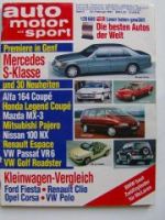 ams 5/1991 Mercedes W140,Audi 100 C4, BMW 320i E36,Mazda 121