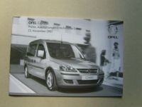 Opel Preisliste Combo November 2007 NEU