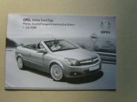 Opel Preisliste Astra TwinTop Juli 2008 NEU