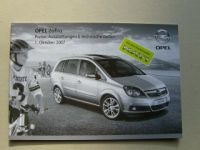 Opel Preisliste Zafira B + NAVI Sondermodell Oktober 2007