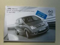 Opel Preisliste Meriva +CATCH Me April 2007
