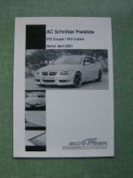 AC Schnitzer Preisliste E92 Coupe E93 Cabrio 2007 NEU