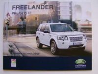 Land Rover Freelander Preisliste Dezember 2009 NEU